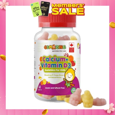 GUMAZING Kids Daily Vitamin Gummy 30 Day Supply (Calcium + Vitamin D3 for Bone and Immune Health) 60s
