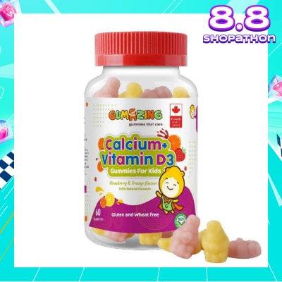 GUMAZING Kids Daily Vitamin Gummy 30 Day Supply (Calcium + Vitamin D3 for Bone and Immune Health) 60s