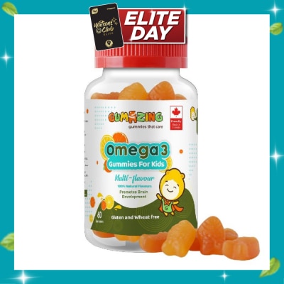 GUMAZING Kids Daily Gummy Vitamins Omega 3 Fish Oil 30 Day Supply (with EPA & DHA for Nutritional Brain Support) 60s image