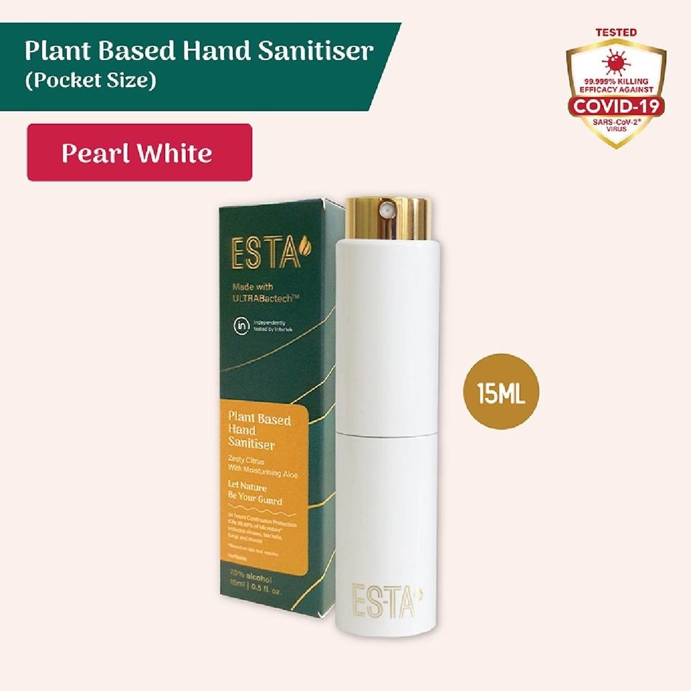 Pearl White Pocket Hand Sanitiser (Kill 99.99% Of Viruses , Gentle & Moisturising Formula) 15ml