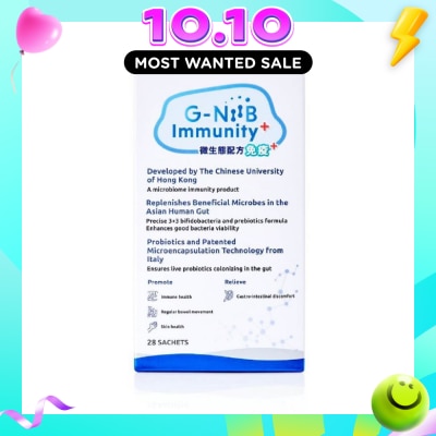 G NIIB Immunity+ Probiotics And Prebiotics Sachet (Resolve Gut Dysbiosis + Restore Immunity) 28s image
