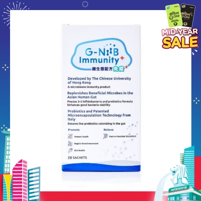 G NIIB Immunity+ Probiotics And Prebiotics Sachet (Resolve Gut Dysbiosis + Restore Immunity) 28s