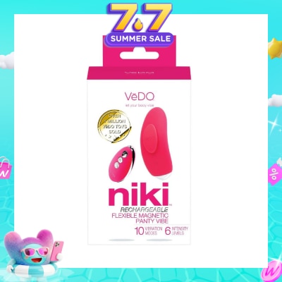 VEDO - Niki Rechargeable Panty Vibe (Foxy Pink) Rechargeable Flexible Magnetic Panty Vibe With Remote Control 1s