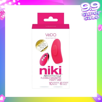 VEDO Niki Rechargeable Panty Vibe (Foxy Pink) Rechargeable Flexible Magnetic Panty Vibe With Remote Control 1s
