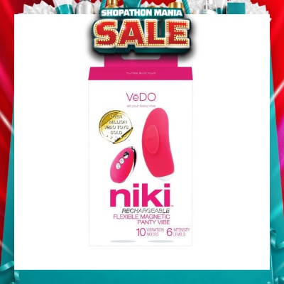 VEDO - Niki Rechargeable Panty Vibe (Foxy Pink) Rechargeable Flexible Magnetic Panty Vibe With Remote Control 1s
