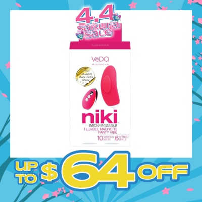 VEDO - Niki Rechargeable Panty Vibe (Foxy Pink) Rechargeable Flexible Magnetic Panty Vibe With Remote Control 1s