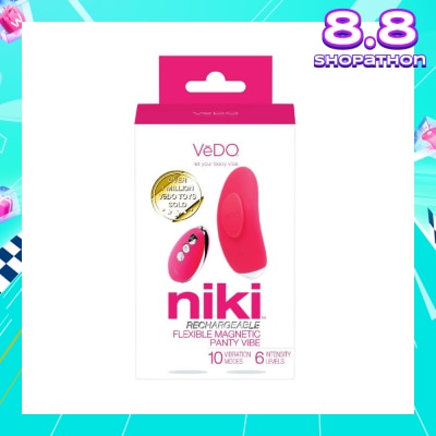 VEDO Niki Rechargeable Panty Vibe (Foxy Pink) Rechargeable Flexible Magnetic Panty Vibe With Remote Control 1s