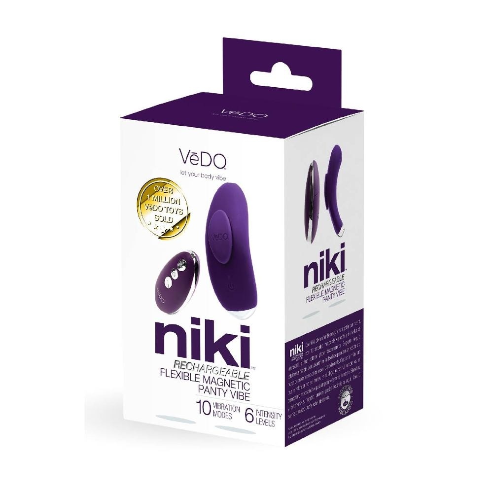 Niki Rechargeable Panty Vibe (Deep Purple) Rechargeable Flexible Magnetic Panty Vibe With Remote Control 1s