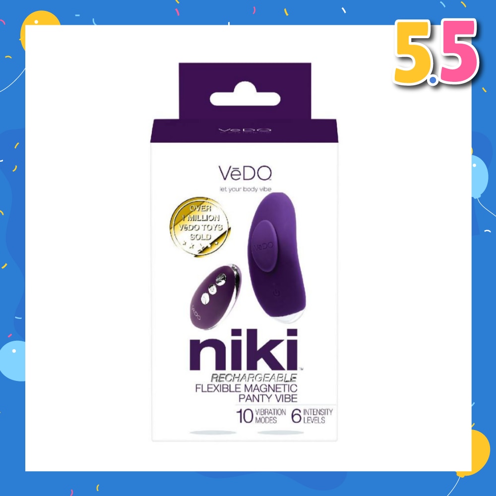 Niki Rechargeable Panty Vibe (Deep Purple) Rechargeable Flexible Magnetic Panty Vibe With Remote Control 1s