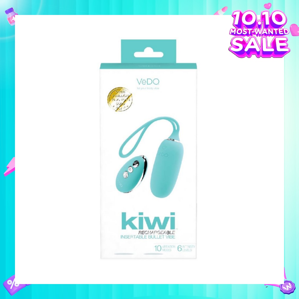 Kiwi Tease Me Turquoise Rechargeable Insertable Bullet Vibe With Multi Vibrating Modes (With Remote Control Included) 1s