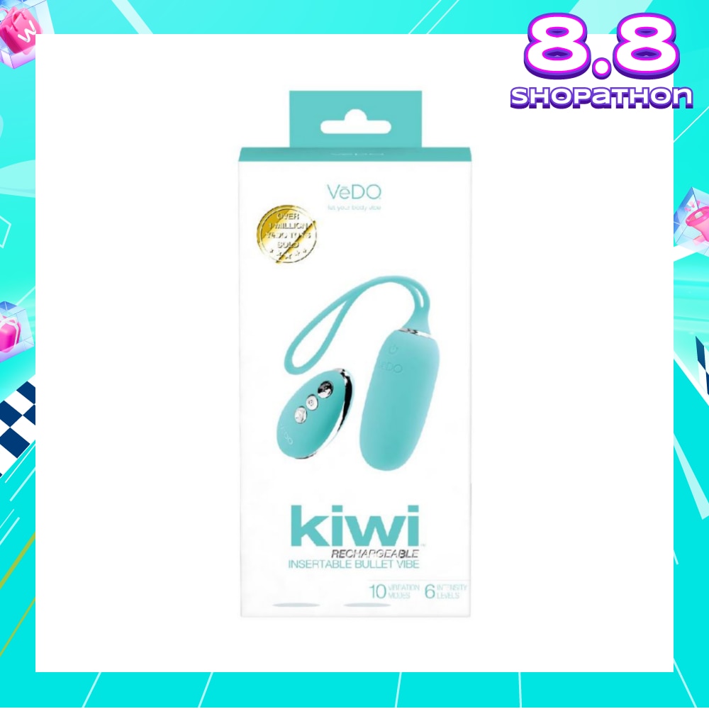 Kiwi Tease Me Turquoise Rechargeable Insertable Bullet Vibe With Multi Vibrating Modes (With Remote Control Included) 1s