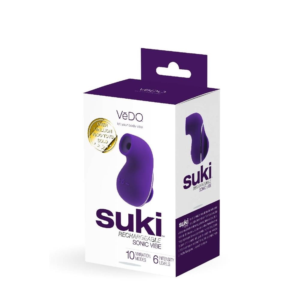 Suki Rechargeable Silicone Sonic Vibe With Multi Vibrating Modes (Deep Purple) (Clitoral Stimulator) 1s