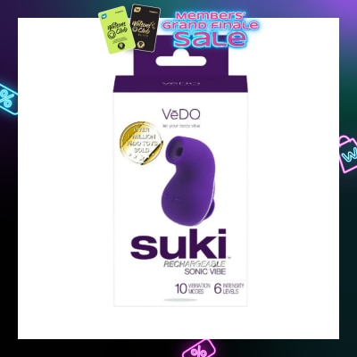 VEDO Suki Rechargeable Silicone Sonic Vibe With Multi Vibrating Modes (Deep Purple) (Clitoral Stimulator) 1s