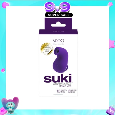 VEDO - Suki Rechargeable Silicone Sonic Vibe With Multi Vibrating Modes (Deep Purple) (Clitoral Stimulator) 1s image