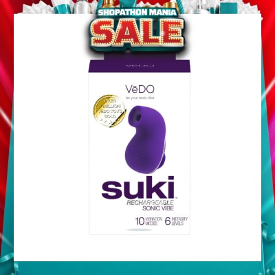 VEDO - Suki Rechargeable Silicone Sonic Vibe With Multi Vibrating Modes (Deep Purple) (Clitoral Stimulator) 1s