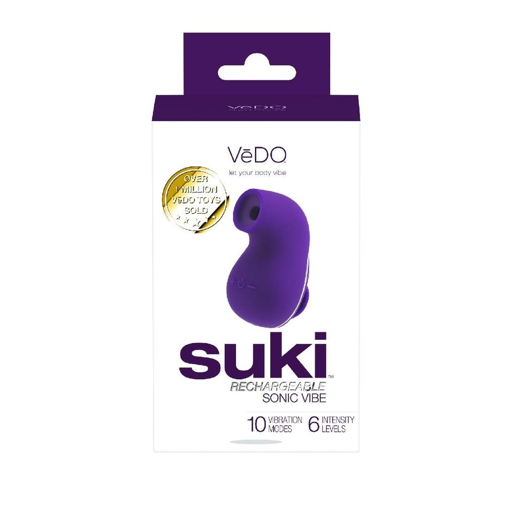 Suki Rechargeable Silicone Sonic Vibe With Multi Vibrating Modes (Deep Purple) (Clitoral Stimulator) 1s