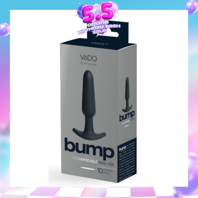 VEDO - Just Black Silicone Bump Rechargeable Anal Vibe With Powerful Motor & Multi Supercharged Vibrating Modes 1s
