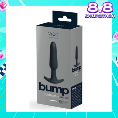 VEDO Just Black Silicone Bump Rechargeable Anal Vibe With Powerful Motor & Multi Supercharged Vibrating Modes 1s
