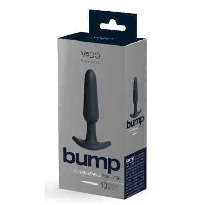 VEDO Just Black Silicone Bump Rechargeable Anal Vibe With Powerful Motor & Multi Supercharged Vibrating Modes 1s