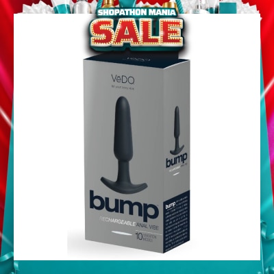 VEDO - Just Black Silicone Bump Rechargeable Anal Vibe With Powerful Motor & Multi Supercharged Vibrating Modes 1s