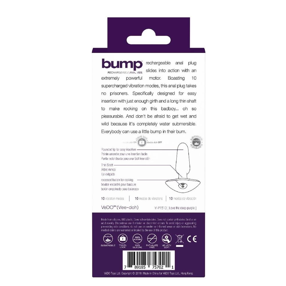 Love The Deep Purple  Silicone Bump Rechargeable Anal Vibe With Powerful Motor & Multi Supercharged Vibrating Modes 1s