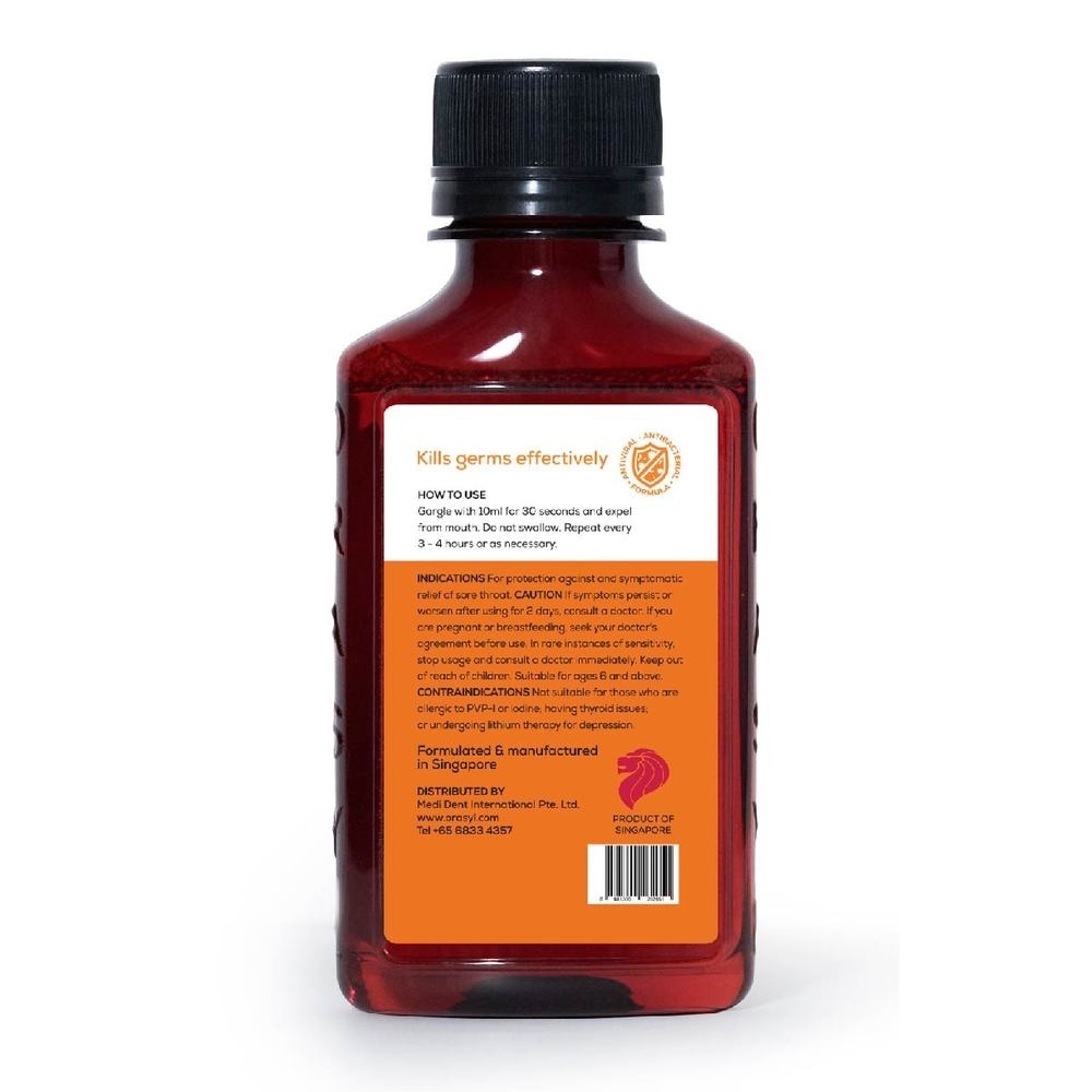 Mouthwash & Gargle Orange 1% Povidone-Iodine Mint Flavor 100ml