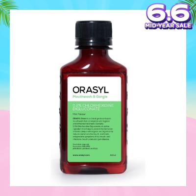 ORASYL Mouthwash & Gargle Green 1% Povidone-Iodine Mint Flavor 100ml