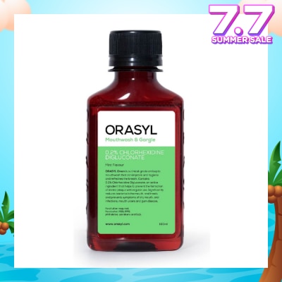 ORASYL Mouthwash & Gargle Green 1% Povidone-Iodine Mint Flavor 100ml