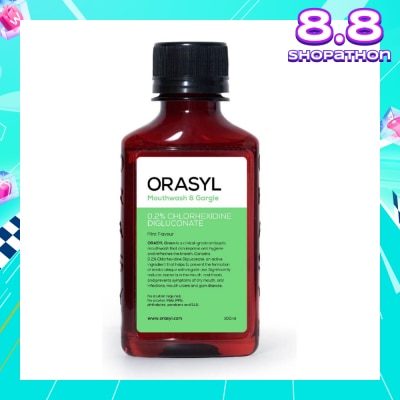 ORASYL Mouthwash & Gargle Green 1% Povidone-Iodine Mint Flavor 100ml