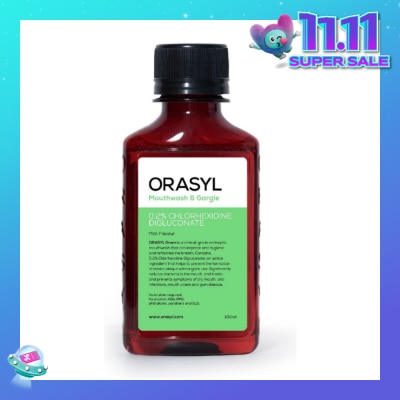 ORASYL Mouthwash & Gargle Green 1% Povidone-Iodine Mint Flavor 100ml