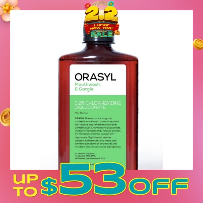 ORASYL Mouthwash & Gargle Green 0.2% Chlorhexidine Digluconate Mint Flavor 250ml