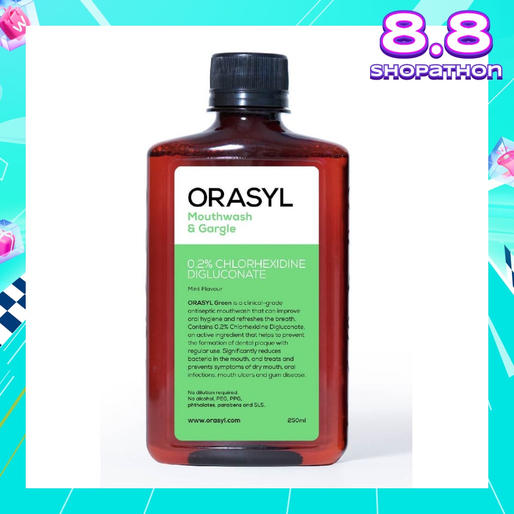 Mouthwash & Gargle Green 0.2% Chlorhexidine Digluconate Mint Flavor 250ml