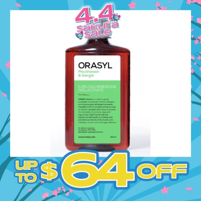 ORASYL - Mouthwash & Gargle Green 0.2% Chlorhexidine Digluconate Mint Flavor 250ml
