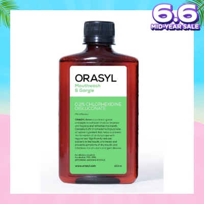 ORASYL Mouthwash & Gargle Green 0.2% Chlorhexidine Digluconate Mint Flavor 250ml