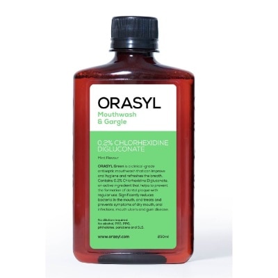 ORASYL Mouthwash & Gargle Green 0.2% Chlorhexidine Digluconate Mint Flavor 250ml