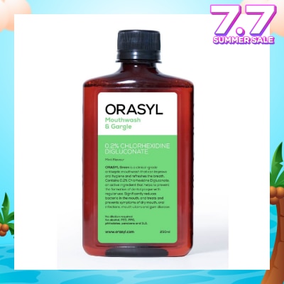 ORASYL Mouthwash & Gargle Green 0.2% Chlorhexidine Digluconate Mint Flavor 250ml