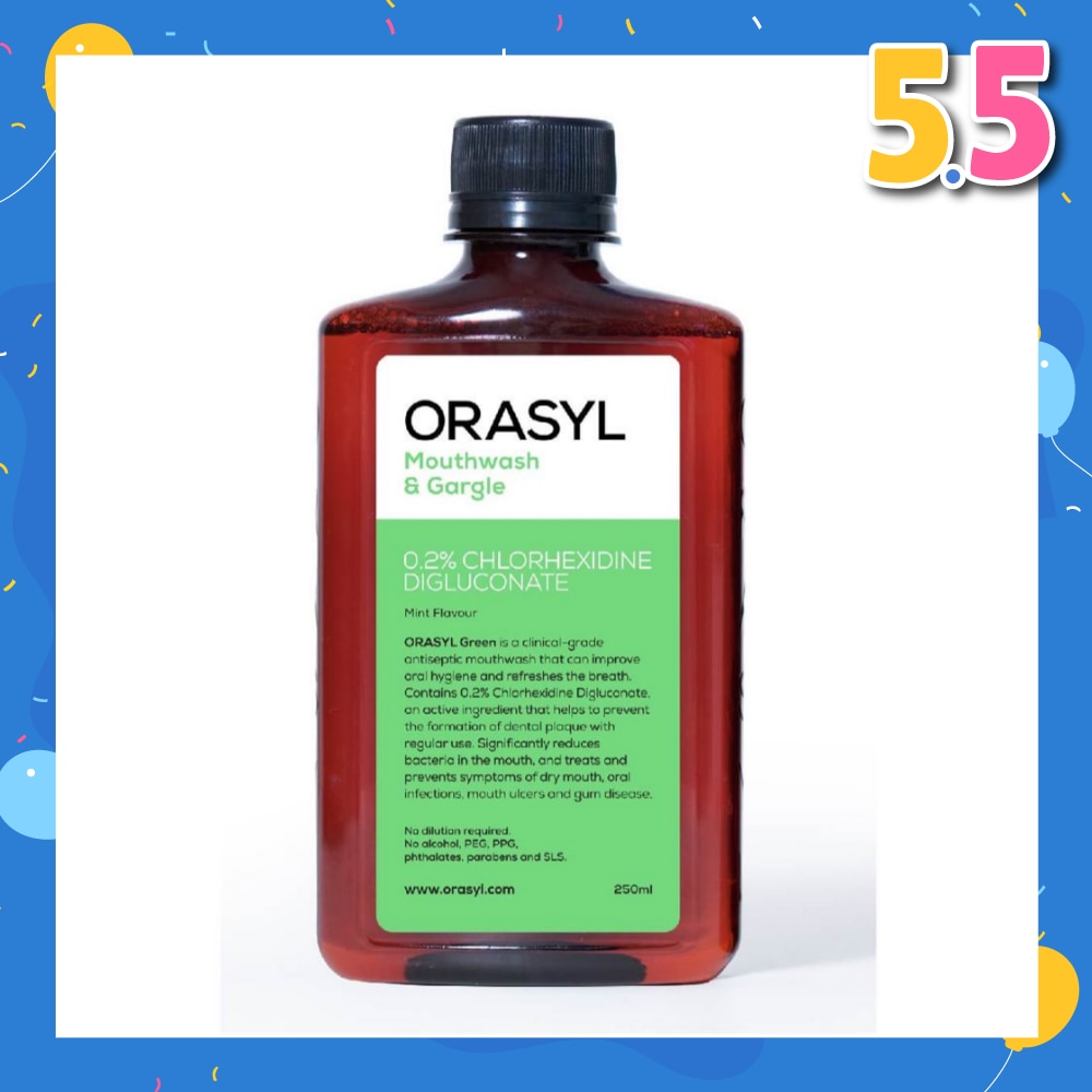 Mouthwash & Gargle Green 0.2% Chlorhexidine Digluconate Mint Flavor 250ml