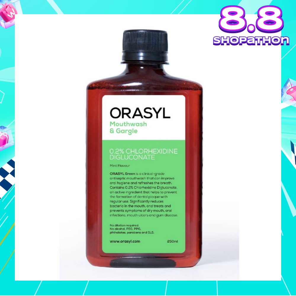 Mouthwash & Gargle Green 0.2% Chlorhexidine Digluconate Mint Flavor 250ml