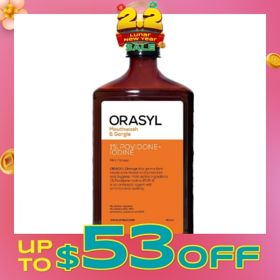 ORASYL Mouthwash & Gargle Orange 1% Povidone-Iodine 500ml
