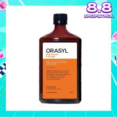 ORASYL Mouthwash & Gargle Orange 1% Povidone-Iodine 500ml
