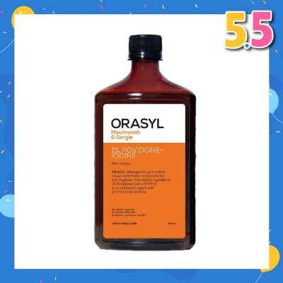 ORASYL Mouthwash & Gargle Orange 1% Povidone-Iodine 500ml