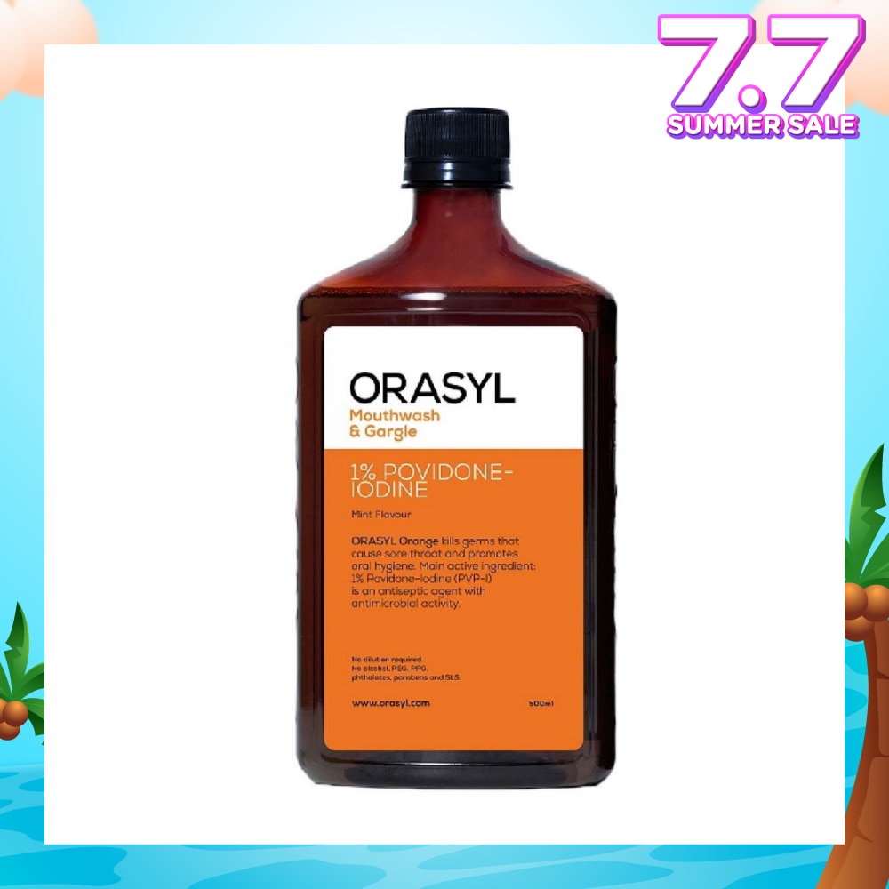 Mouthwash & Gargle Orange 1% Povidone-Iodine 500ml (Expiry: Jan`2026)