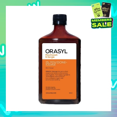 ORASYL Mouthwash & Gargle Orange 1% Povidone-Iodine 500ml