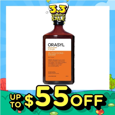 ORASYL Mouthwash & Gargle Orange 1% Povidone-Iodine 500ml