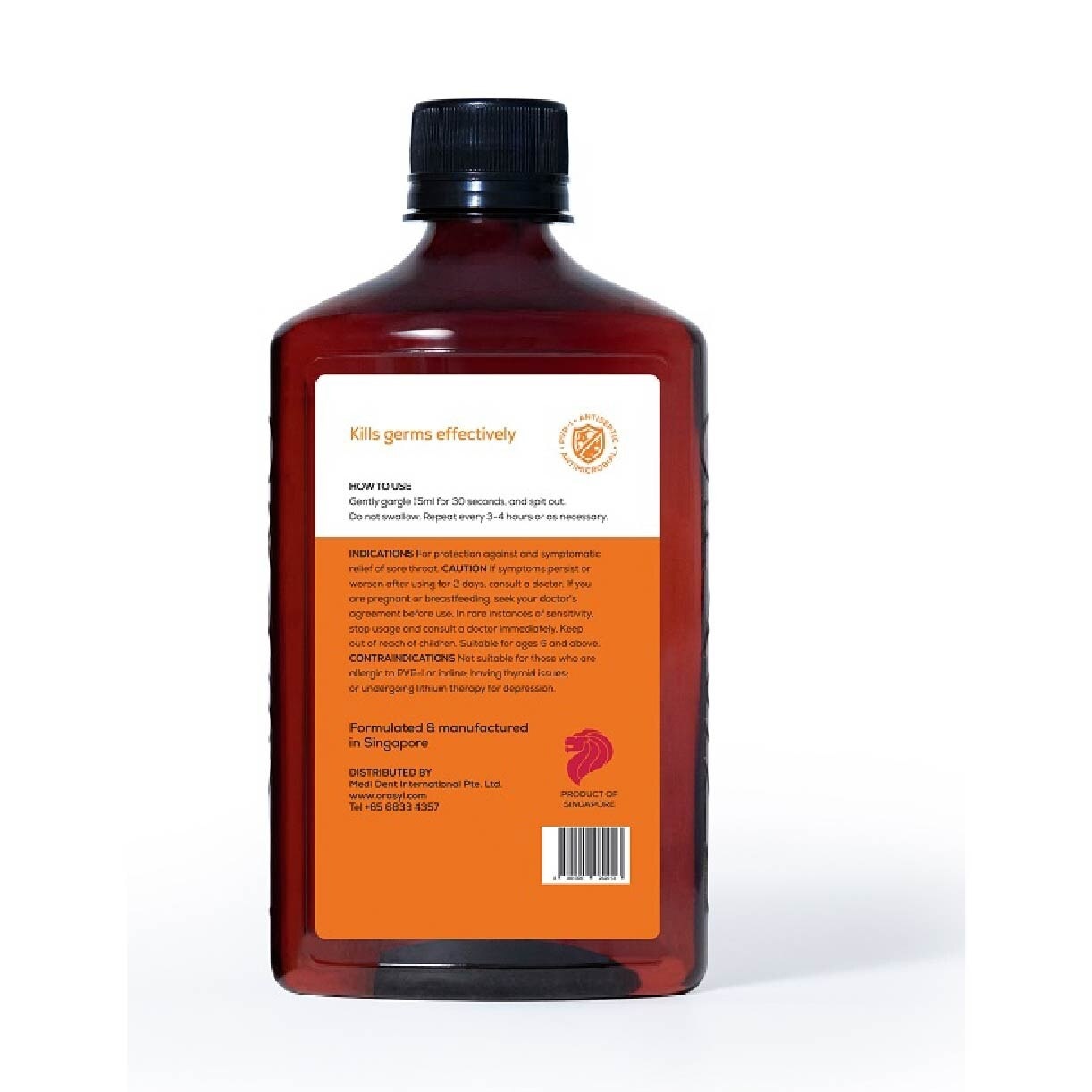 Mouthwash & Gargle Orange 1% Povidone-Iodine 500ml