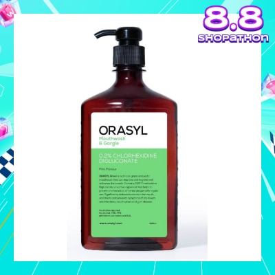 ORASYL Mouthwash & Gargle Green 0.2% Chlorhexidine Digluconate Mint Flavor 500ml