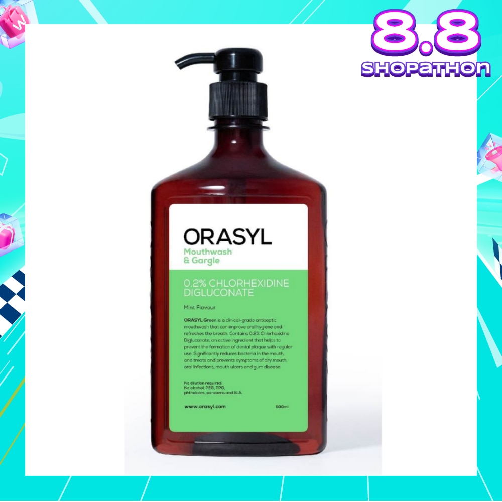 Mouthwash & Gargle Green 0.2% Chlorhexidine Digluconate Mint Flavor 500ml