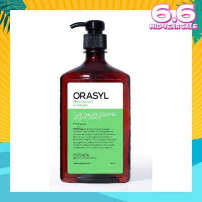 ORASYL Mouthwash & Gargle Green 0.2% Chlorhexidine Digluconate Mint Flavor 500ml