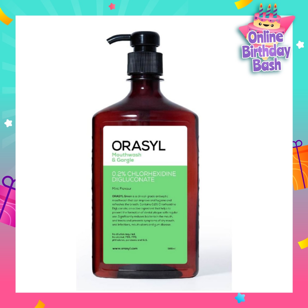 Mouthwash & Gargle Green 0.2% Chlorhexidine Digluconate Mint Flavor 500ml