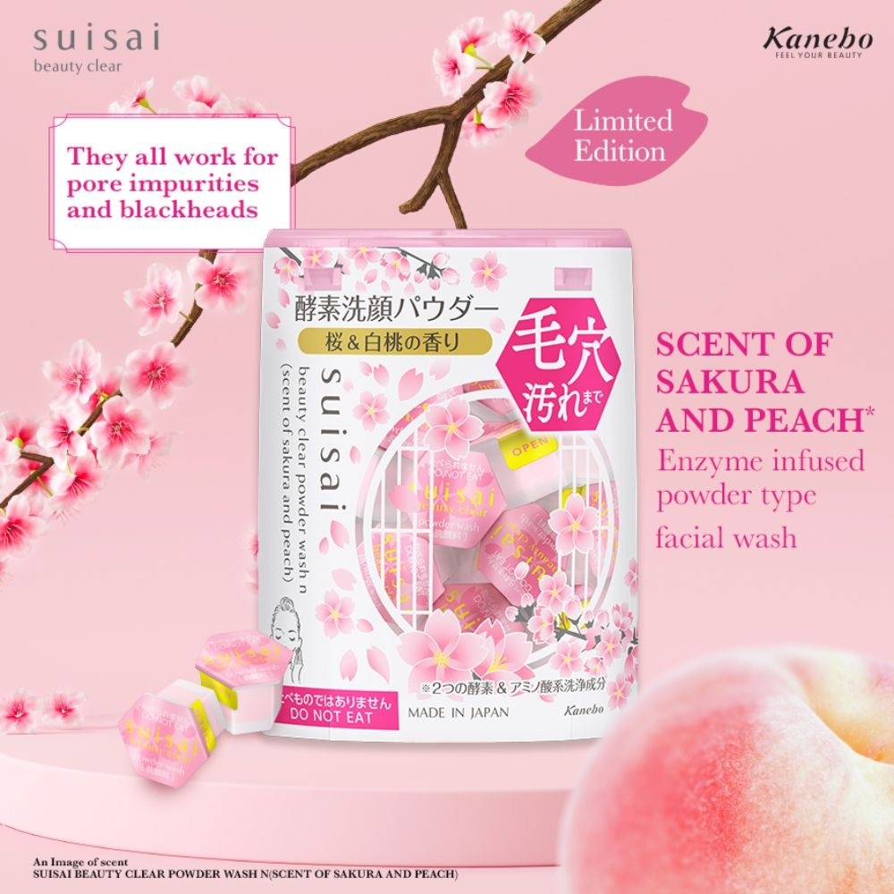 SUISAI Limited Edition Beauty Clear Powder Capsule Sakura & Peach